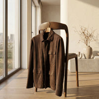 Chocolate Brown Lamb Suede Overshirt [Made-to-Measure (MTM)]