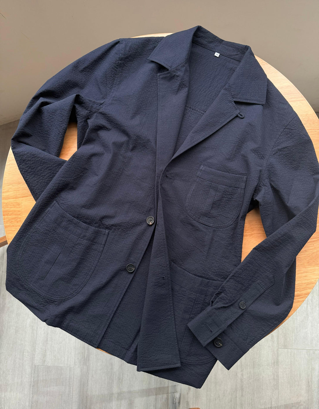 Navy Seersucker Caribbean Overshirt Jacket