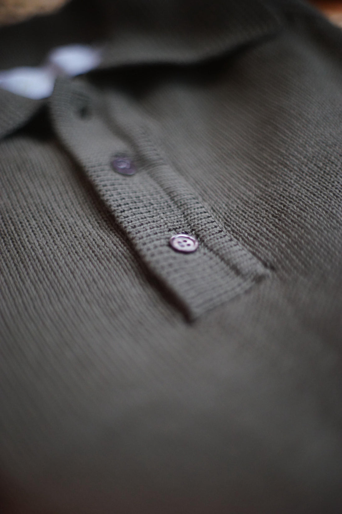 Olive Low Gauge Knit Polo