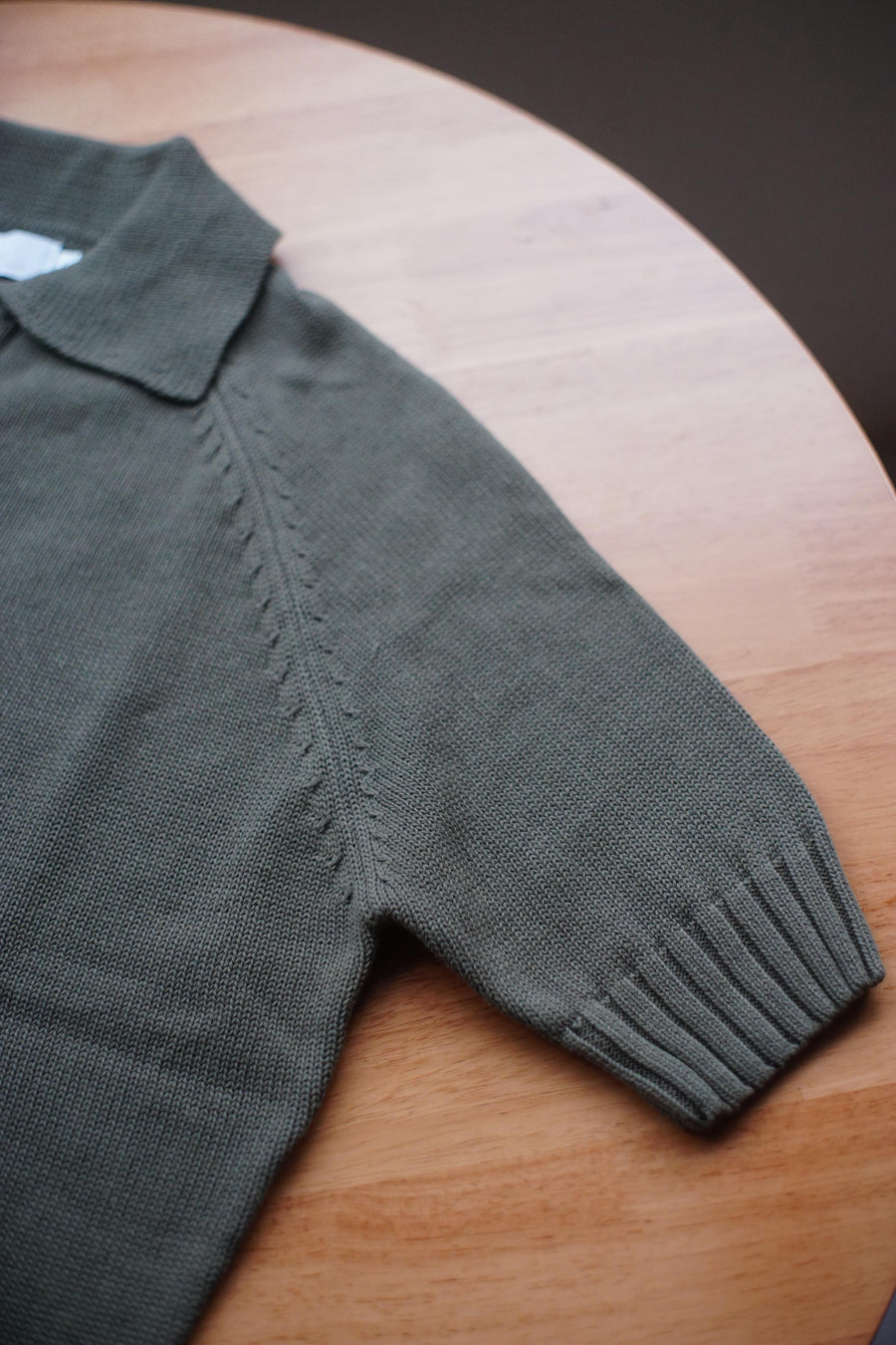 Olive Low Gauge Knit Polo