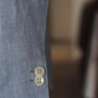 Holland and Sherry Light Blue Herringbone Linen Jacket [Made-to-Measure (MTM)]