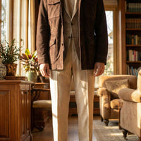 Chocolate Brown Lamb Suede Field Jacket [Made-to-Measure (MTM)]