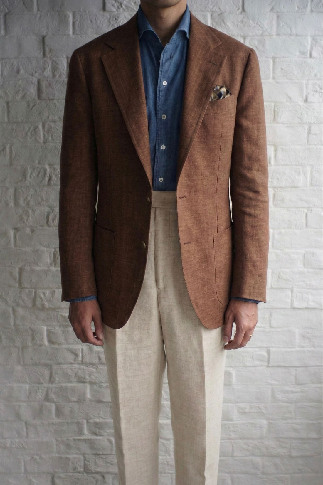 Harrisons - Rusty Brown Linen Sport Jacket [Made-to-Measure (MTM)]