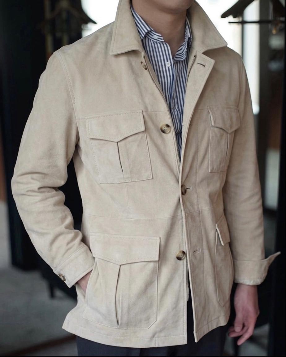 Sand Lamb Suede Field Jacket [Made-to-Measure (MTM)]