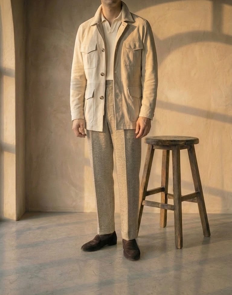 Sand Lamb Suede Field Jacket [Made-to-Measure (MTM)]