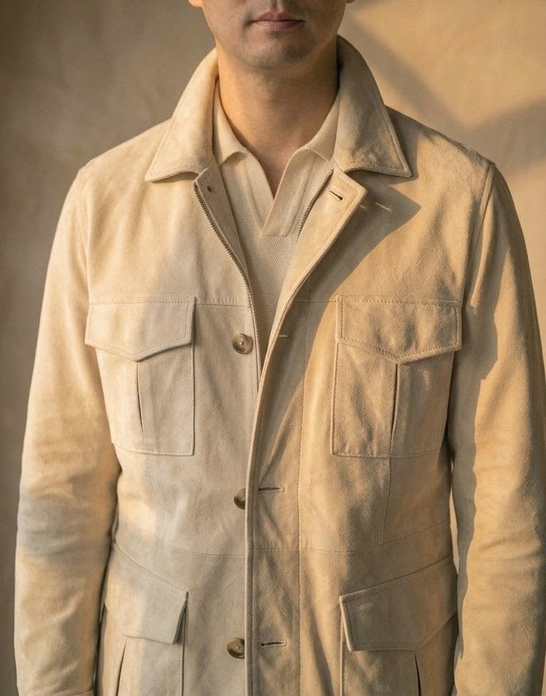 Sand Lamb Suede Field Jacket [Made-to-Measure (MTM)]