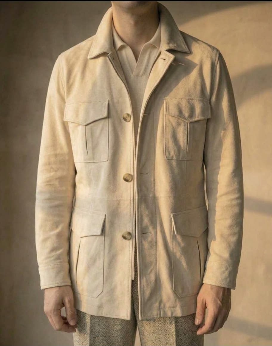 Sand Lamb Suede Field Jacket [Made-to-Measure (MTM)]