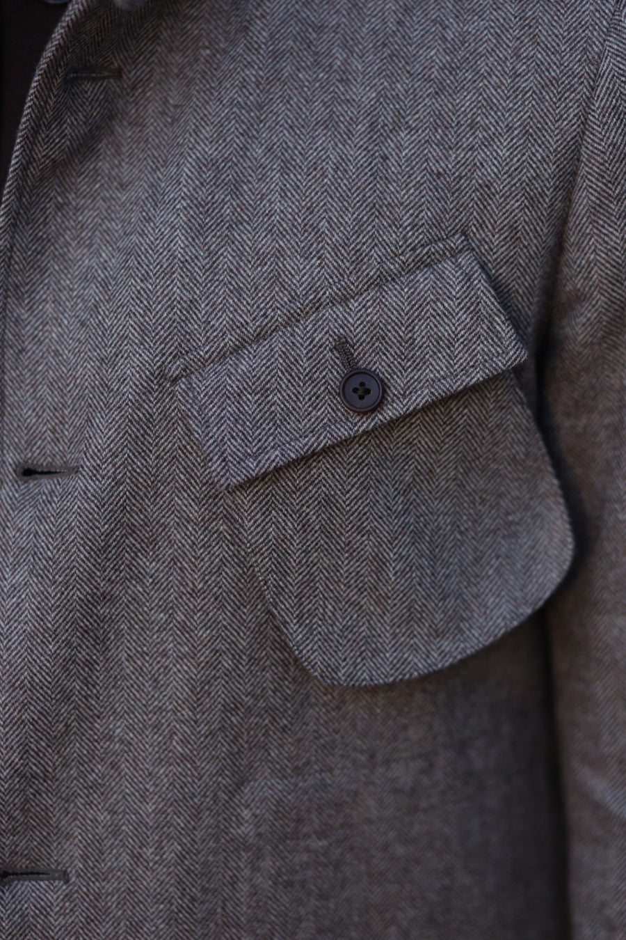 Brown Herringbone Teba Field Jacket