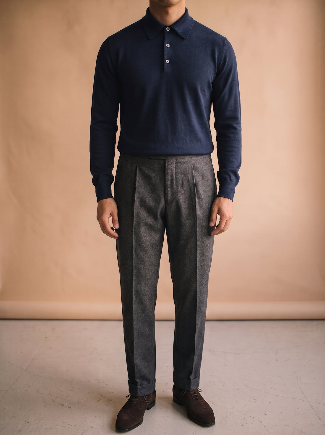 The Superfine Merino Long-Sleeve Knit Polo