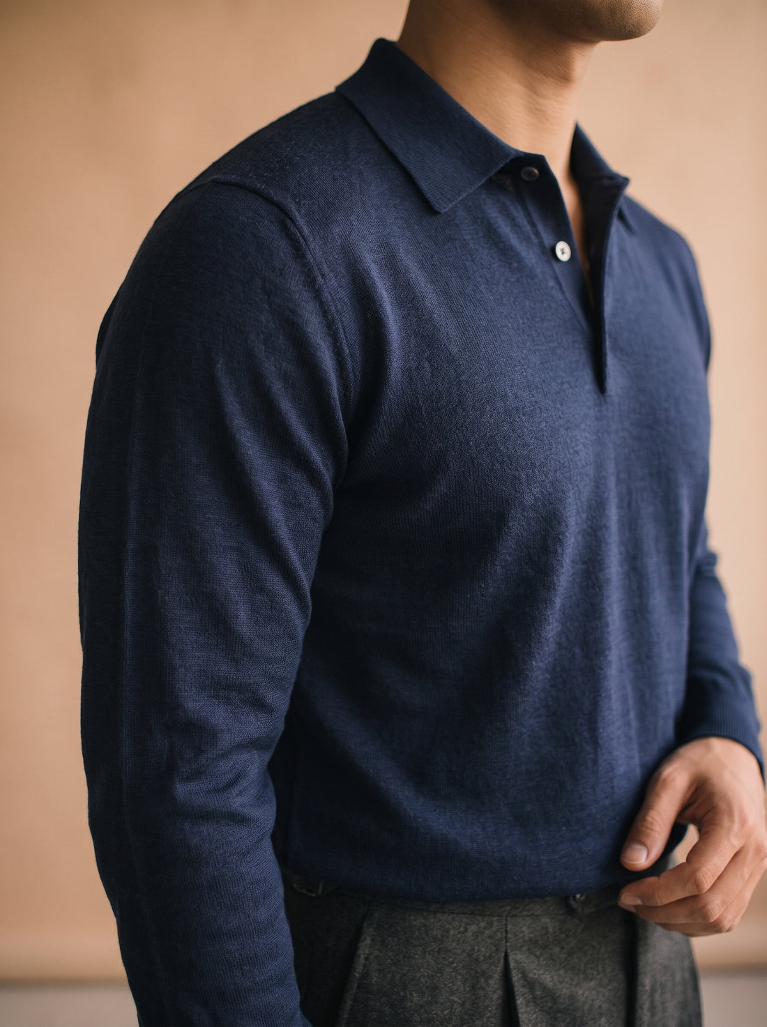 The Superfine Merino Long-Sleeve Knit Polo