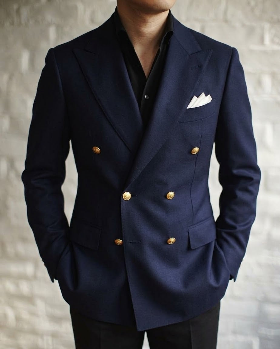 Navy Wool DB Jacket [Made-to-Measure (MTM)]