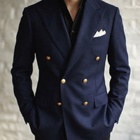 Navy Wool DB Jacket [Made-to-Measure (MTM)]