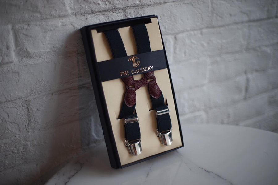 Suspenders (Black / Dark Brown Leather)
