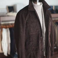 Chocolate Brown Lamb Suede Field Jacket [Made-to-Measure (MTM)]
