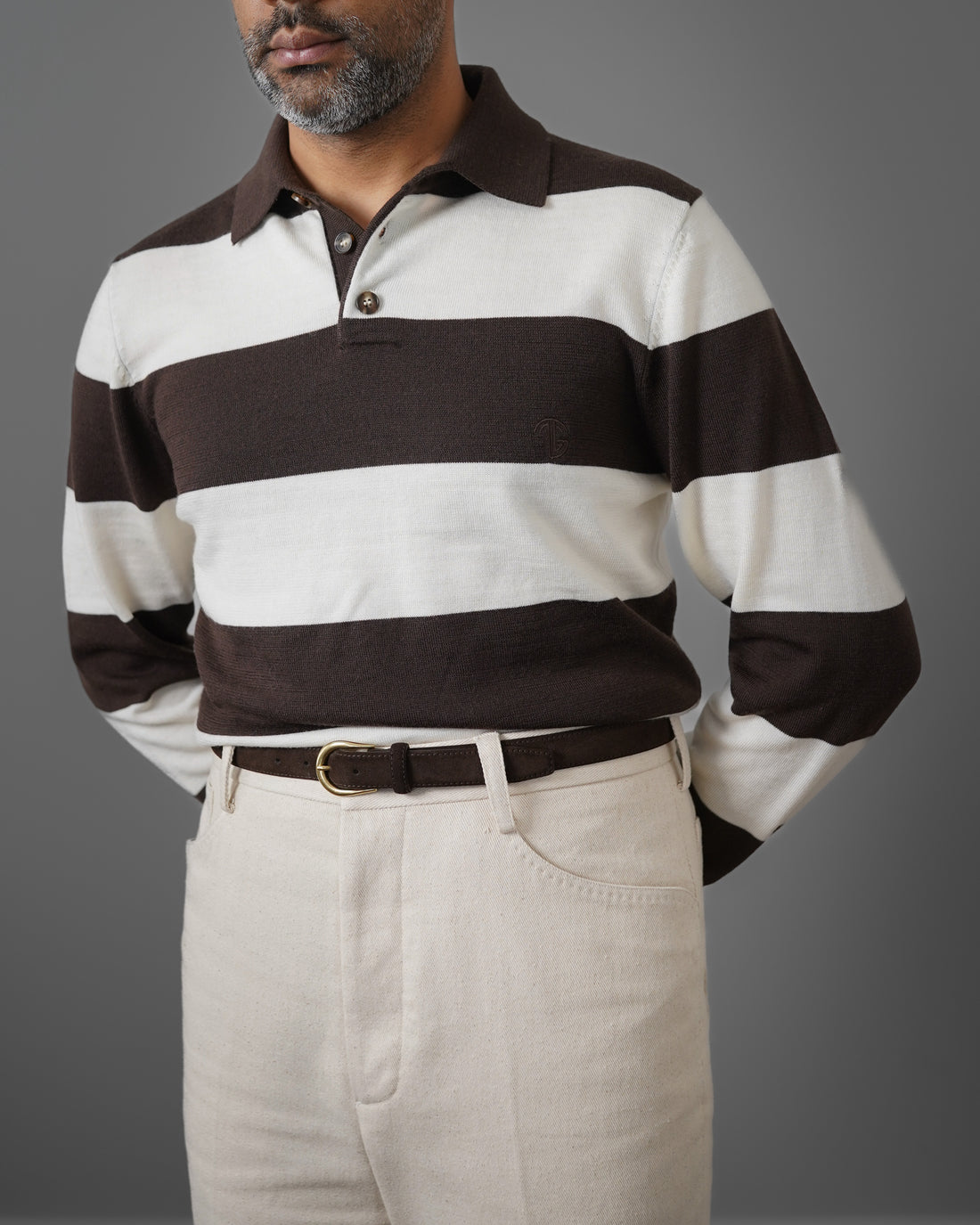 Ivy Stripe Long Sleeve Polo