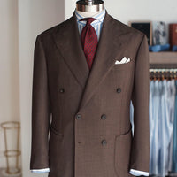 Holland & Sherry - Brown Double Breasted Jacket [Made-to-Measure (MTM)]