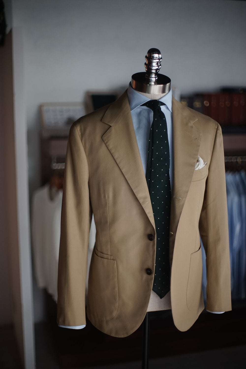 Caccioppoli - Beige Cotton Sport Jacket [Made-to-Measure (MTM)]