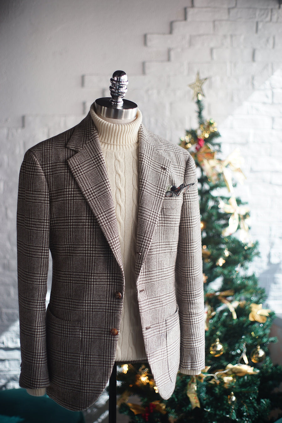 Marling & Evans - Undyed Wool Prince Of Wales Check  Sport Jacket [Made-to-Measure (MTM)]