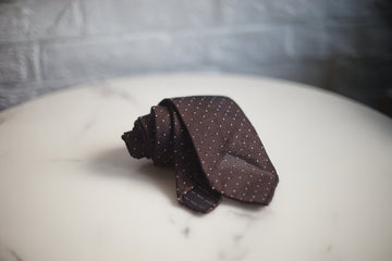The Gaudery -  Brown Dot Silk Tie